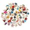 60pcs(30PAIRS) Assorted Gold Plated Enamel Moon Star Animals Dainty Dangle Fruit Flowers Pendants Charms for Earrings Jewelry Making Necklace Bracelet
